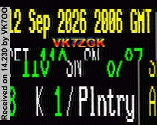 SSTV image from VK7OO_20M