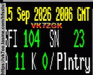 SSTV image from VK7OO_20M