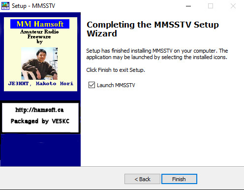 Completing the MMSSTV Setup Wizard