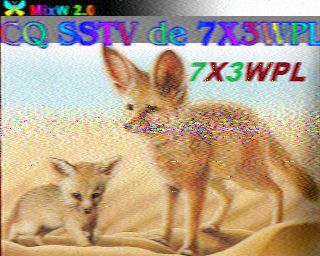 SSTV CQ image from 7X3WPL Driss