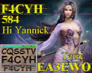 SSTV image from EA3EWO Terry sent to F4CYH Yannick