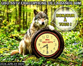 French early birds SSTV QSO image on 80 metres