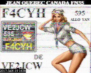 VE2JCW SSTV image sent to F4CYH