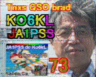 SSTV QSO image showing KO6KL and JA1PSS