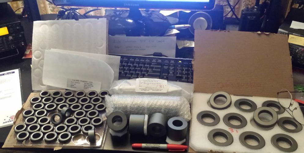 Ferrite cores and RFI suppression materials used by KO6KL